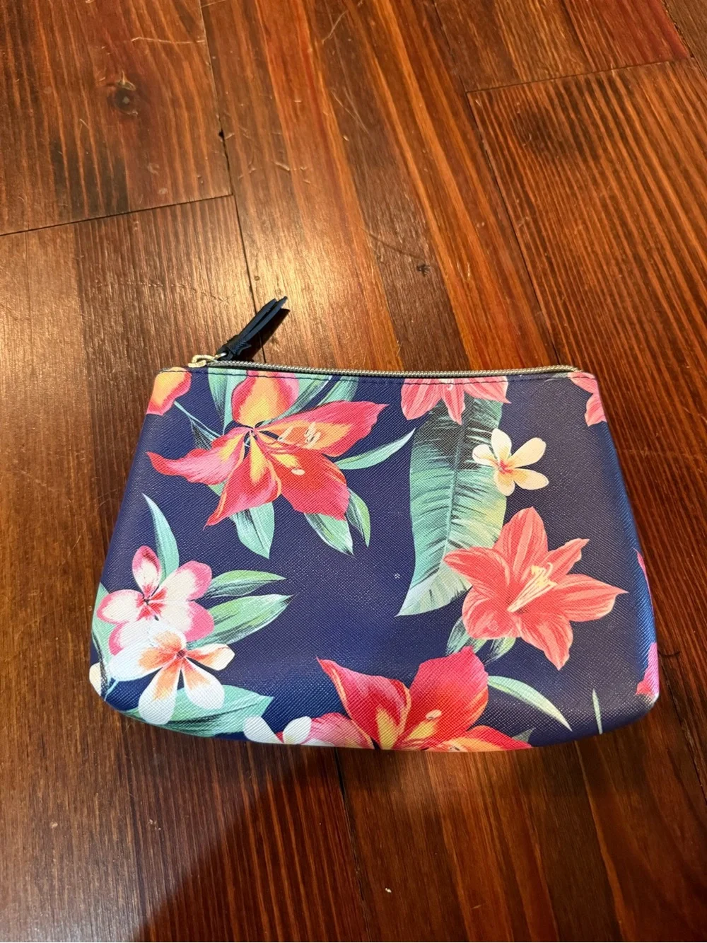 Victoria's Secret Navy Tropical Floral Cosmetic Pouch